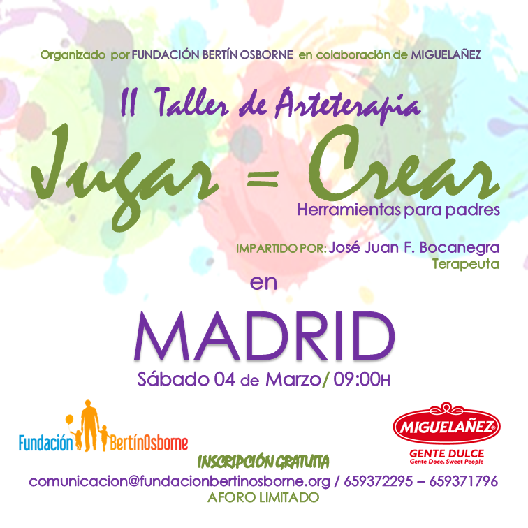 Taller de Arteterapia «Jugar y crear, herramientas para padres» Madrid.