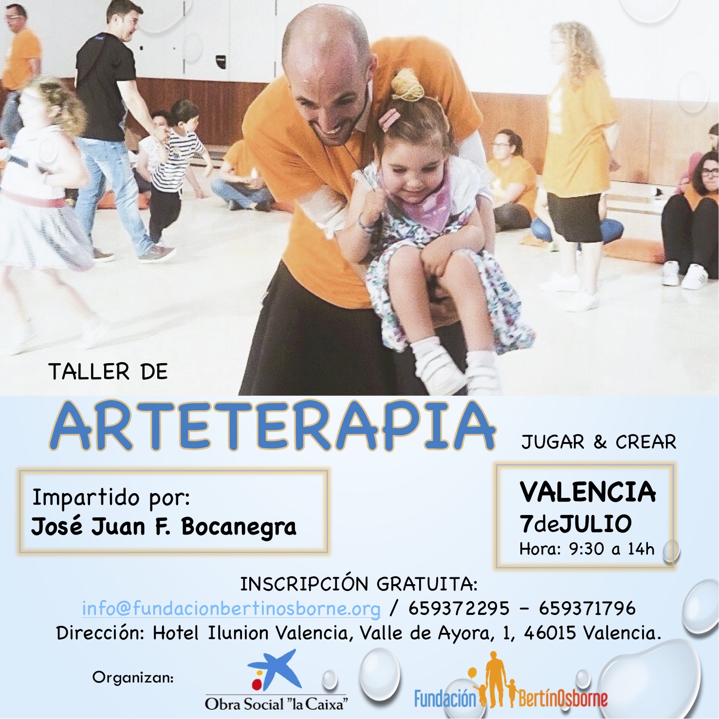 TALLER DE ARTETERAPIA «JUGAR & CREAR, HERRAMIENTAS PARA LA FAMILIA». VALENCIA.