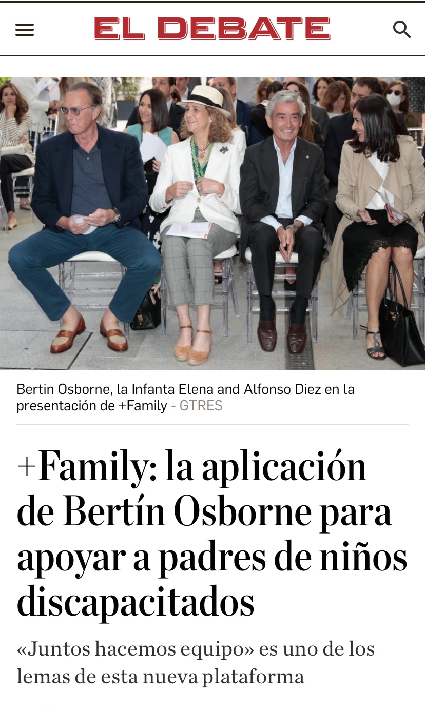 +Family: la aplicación de la Fundación Bertín Osborne para apoyar a padres de niños discapacitados
