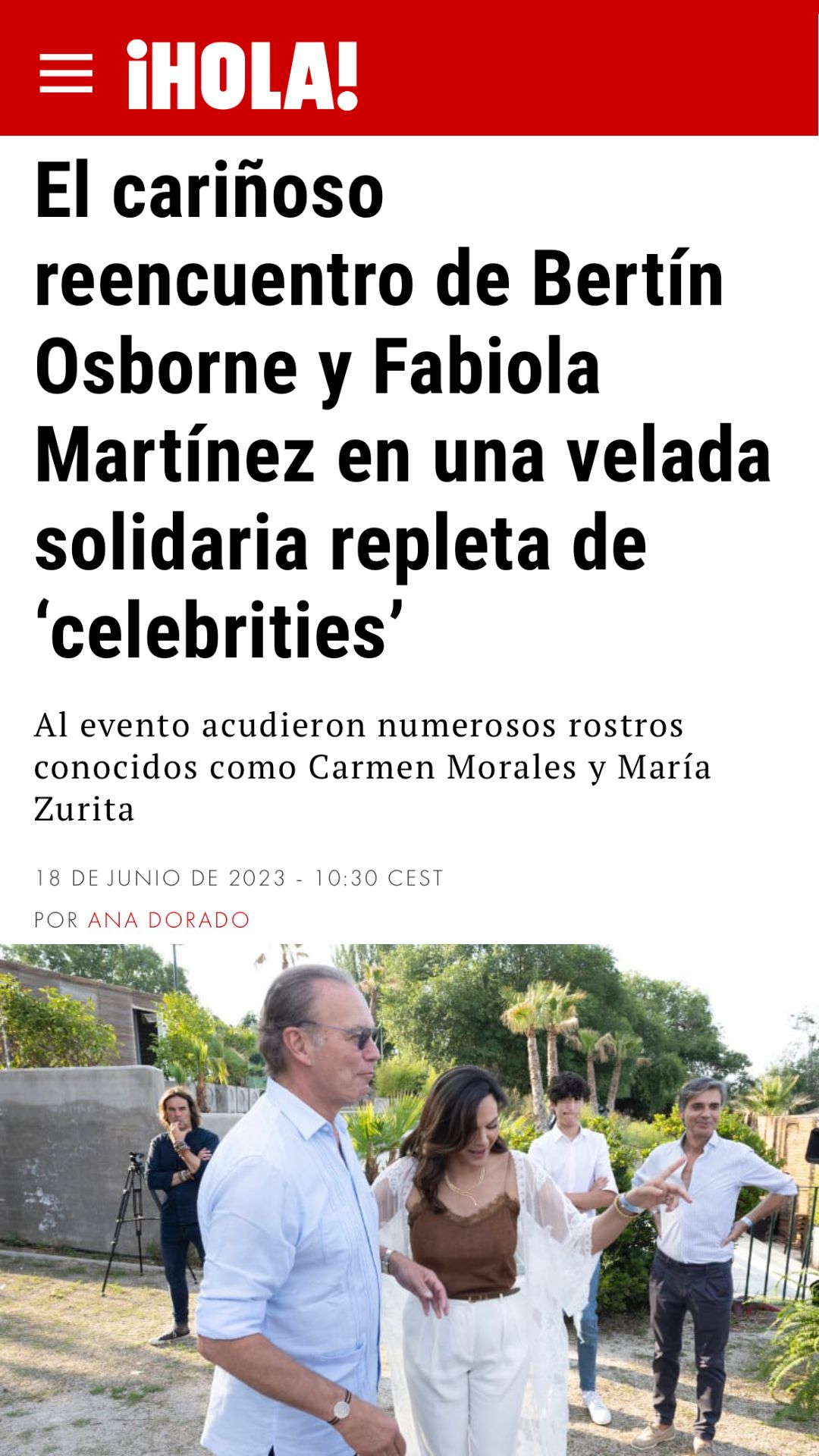 Fabiola Martínez se reencuentra con Bertín Osborne en una velada solidaria repleta de ‘celebrities’