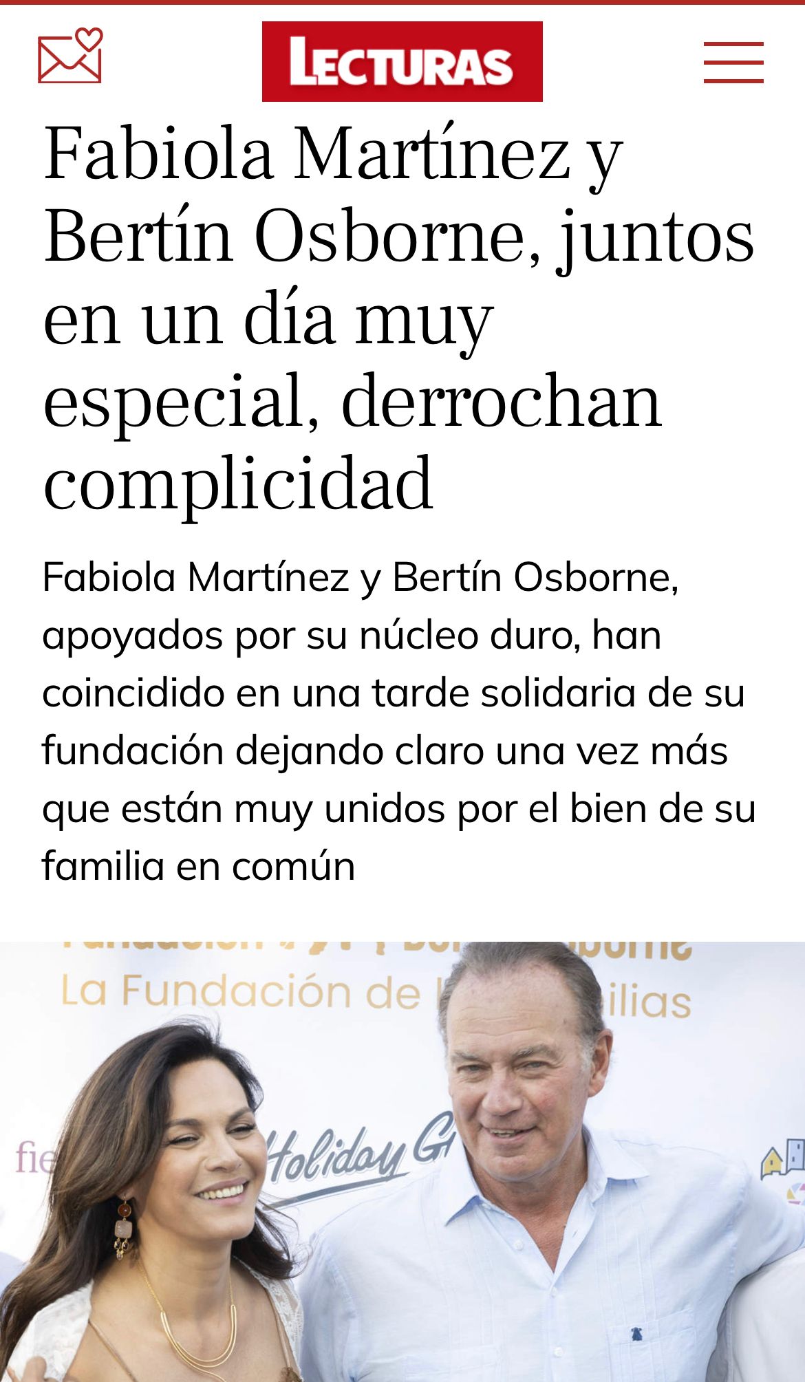 Fabiola Martínez y Bertín Osborne, juntos en un día muy especial, derrochan complicidad
